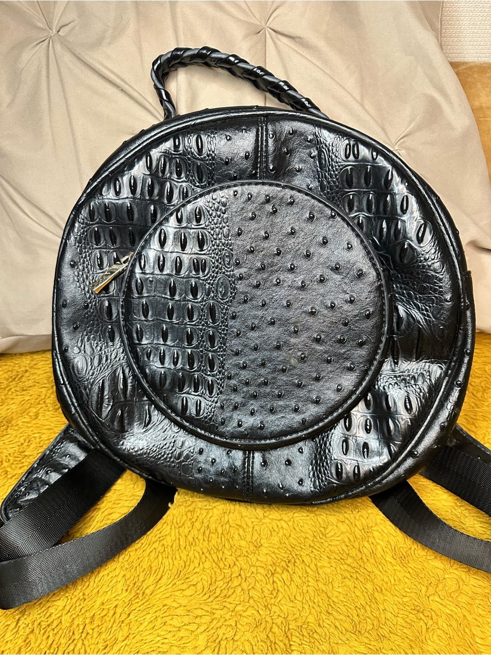 Black Round Backpack
